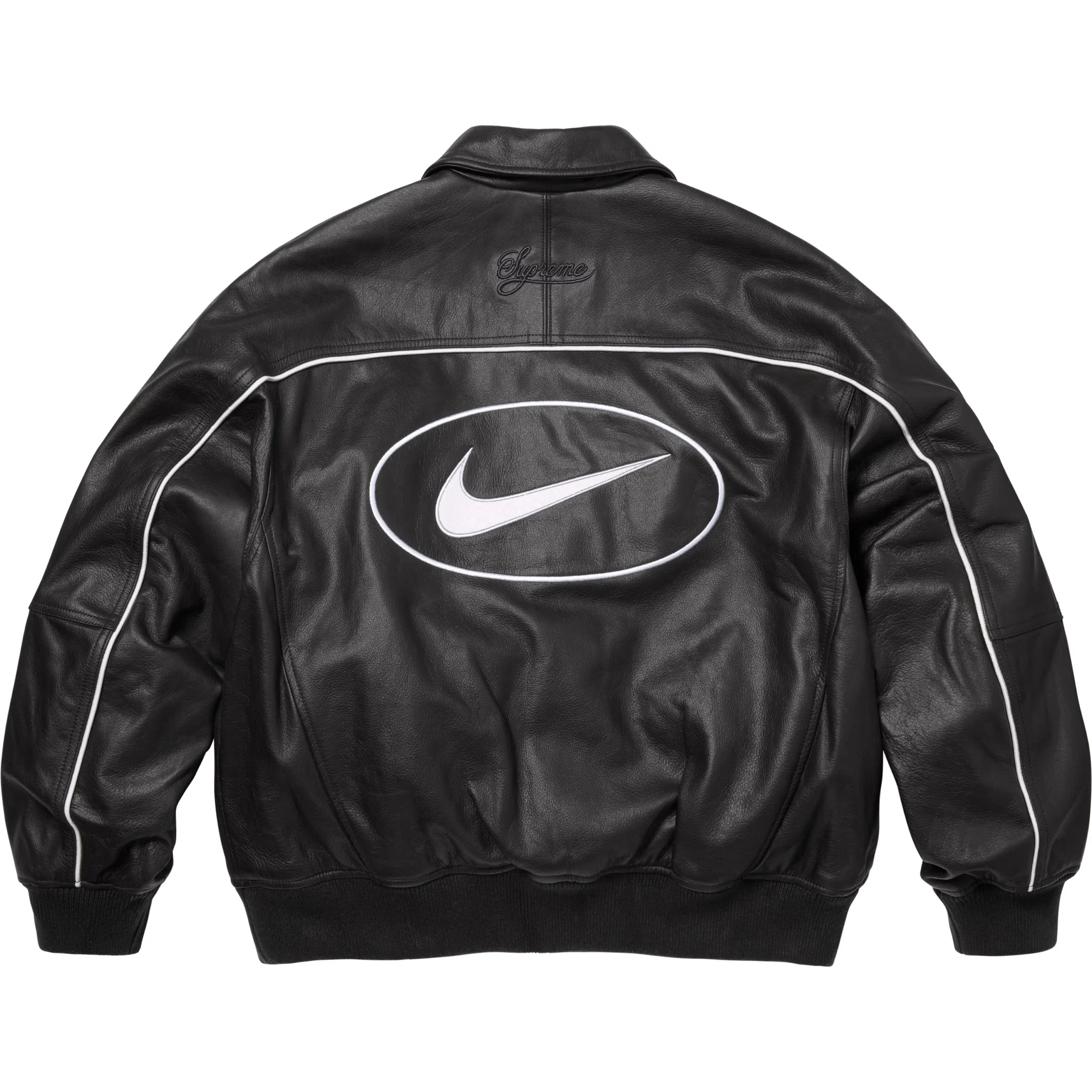 Куртки Supreme SS25 Nike Leather Varsity Jacket "Black" | Farsel