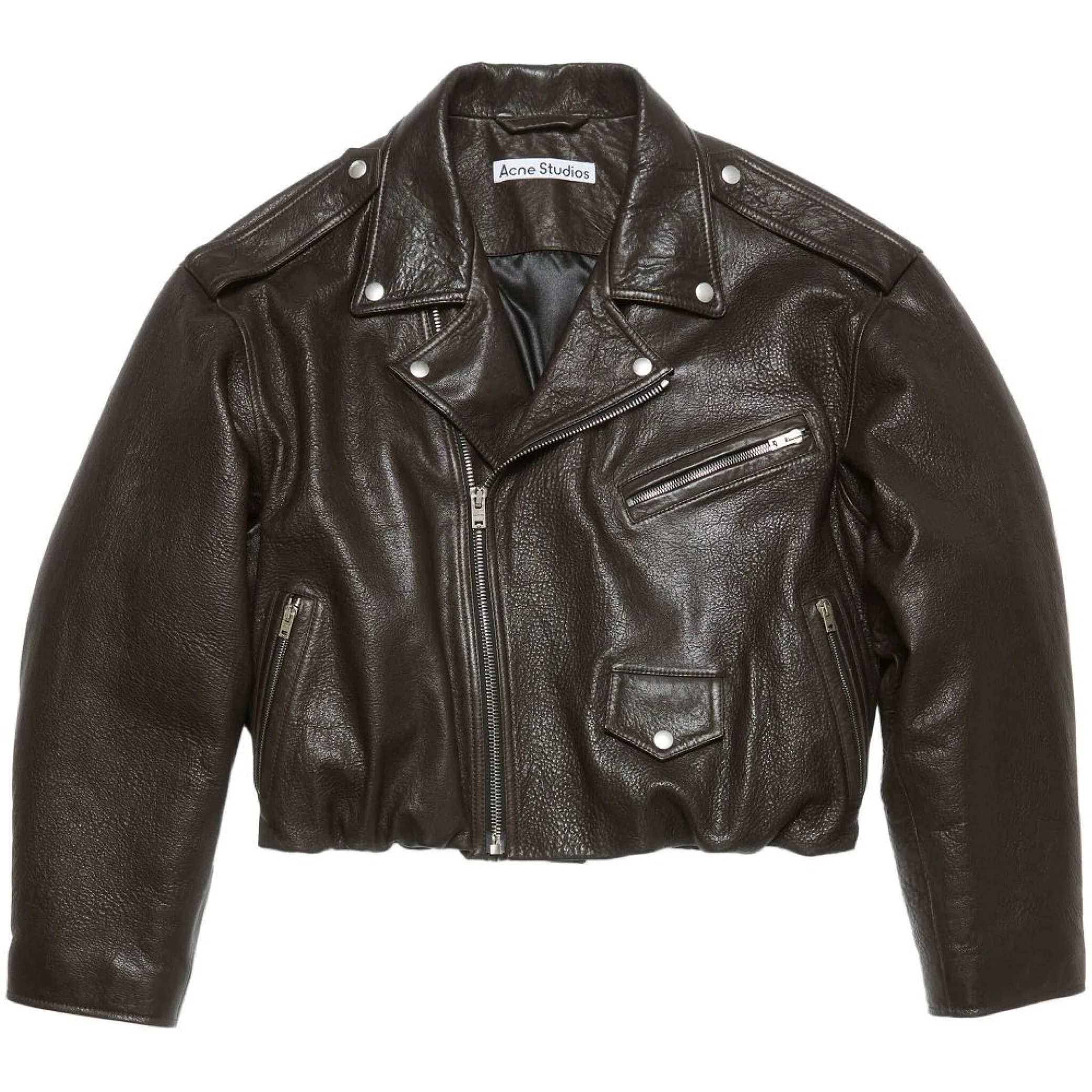Куртки Acne Studios Leather Biker Jacket "Dark Brown" | Farsel