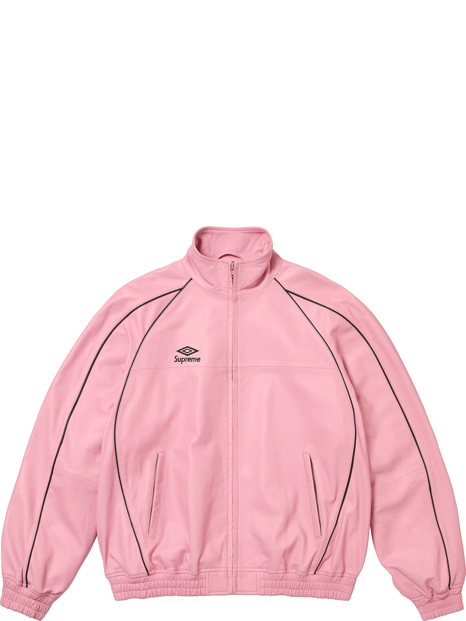 Куртки Supreme FW25 Umbro Leather Track Jacket "Pink" | Farsel
