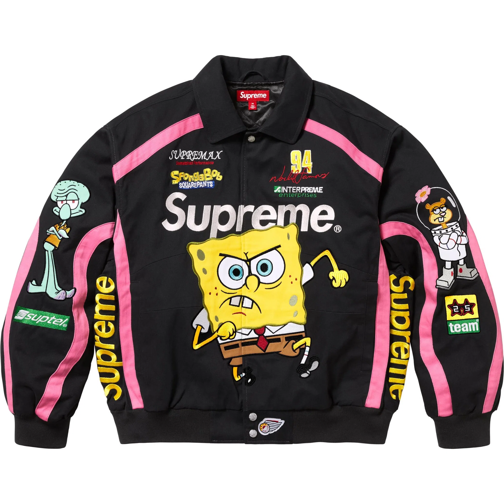  Supreme SS25 SpongeBob SquarePants Jeff Hamilton Racing Jacket "Black" | Farsel