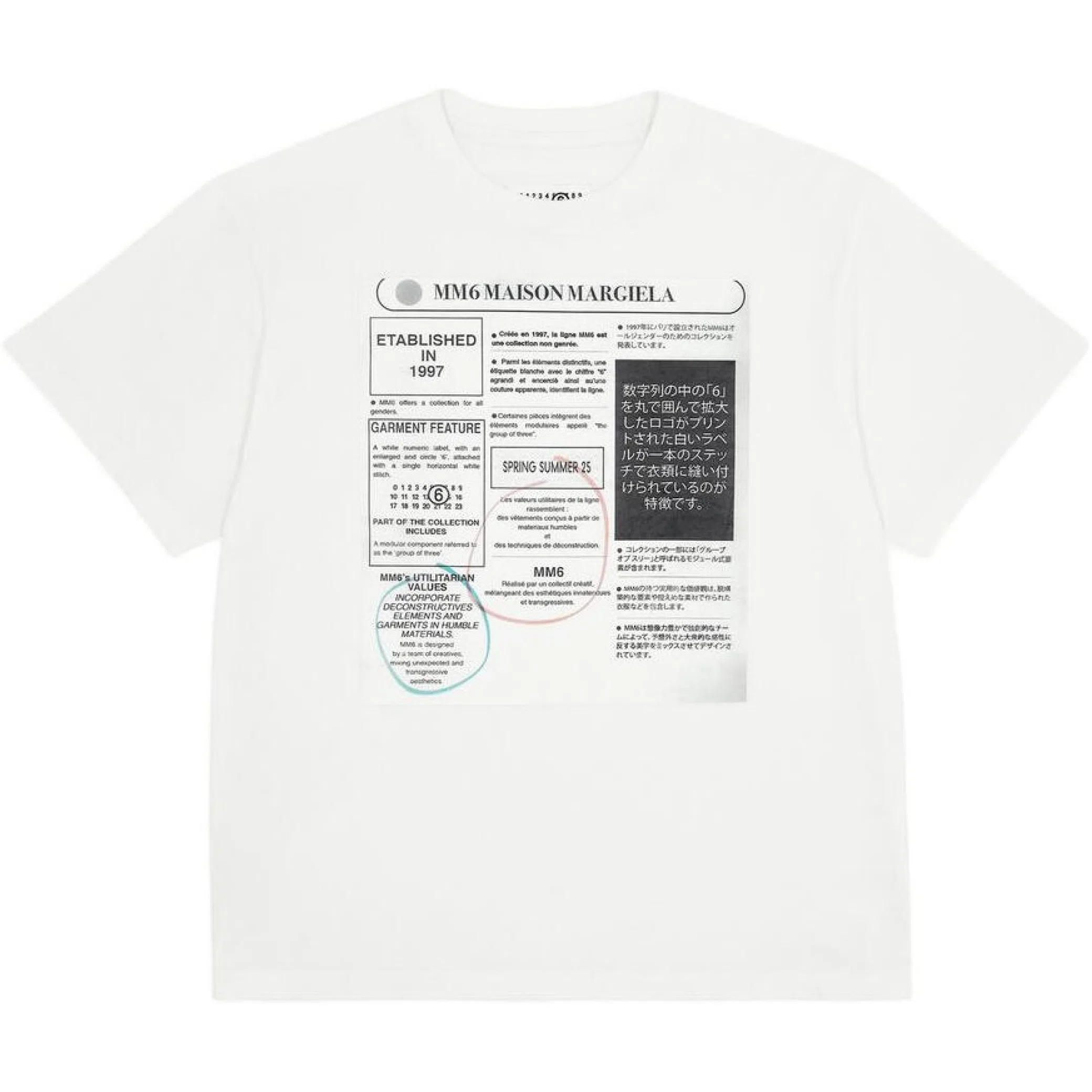 Футболки Maison Margiela MM6 SS25 Newspaper print T-shirt "White" | Farsel