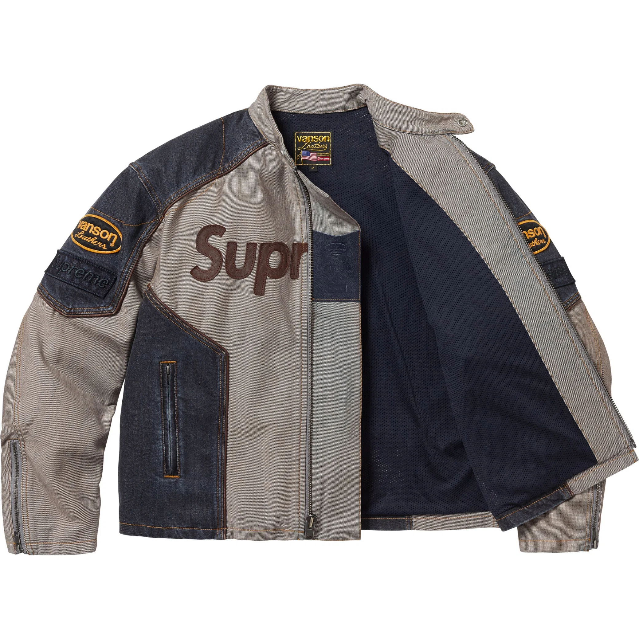  Supreme SS25 Vanson Leathers Cordura Cotton Jacket "Denim" | Farsel