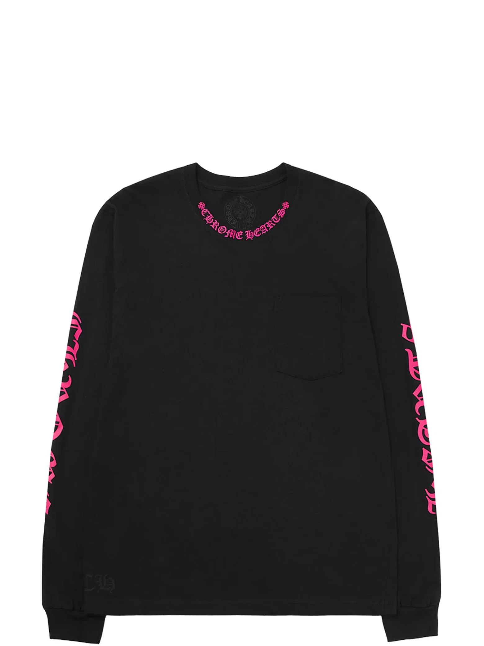 Лонгсливы Chrome Hearts Long Sleeve Pocket Crew "Hot Pink / Black" | Farsel