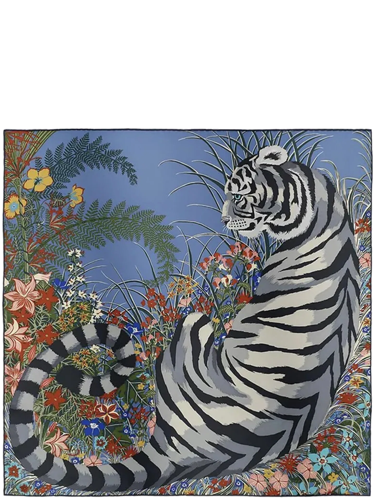 Платки Hermes Paris Qui Roule Scarf 70 "Bleu Jean / Terre Cuite / Crème" | Farsel