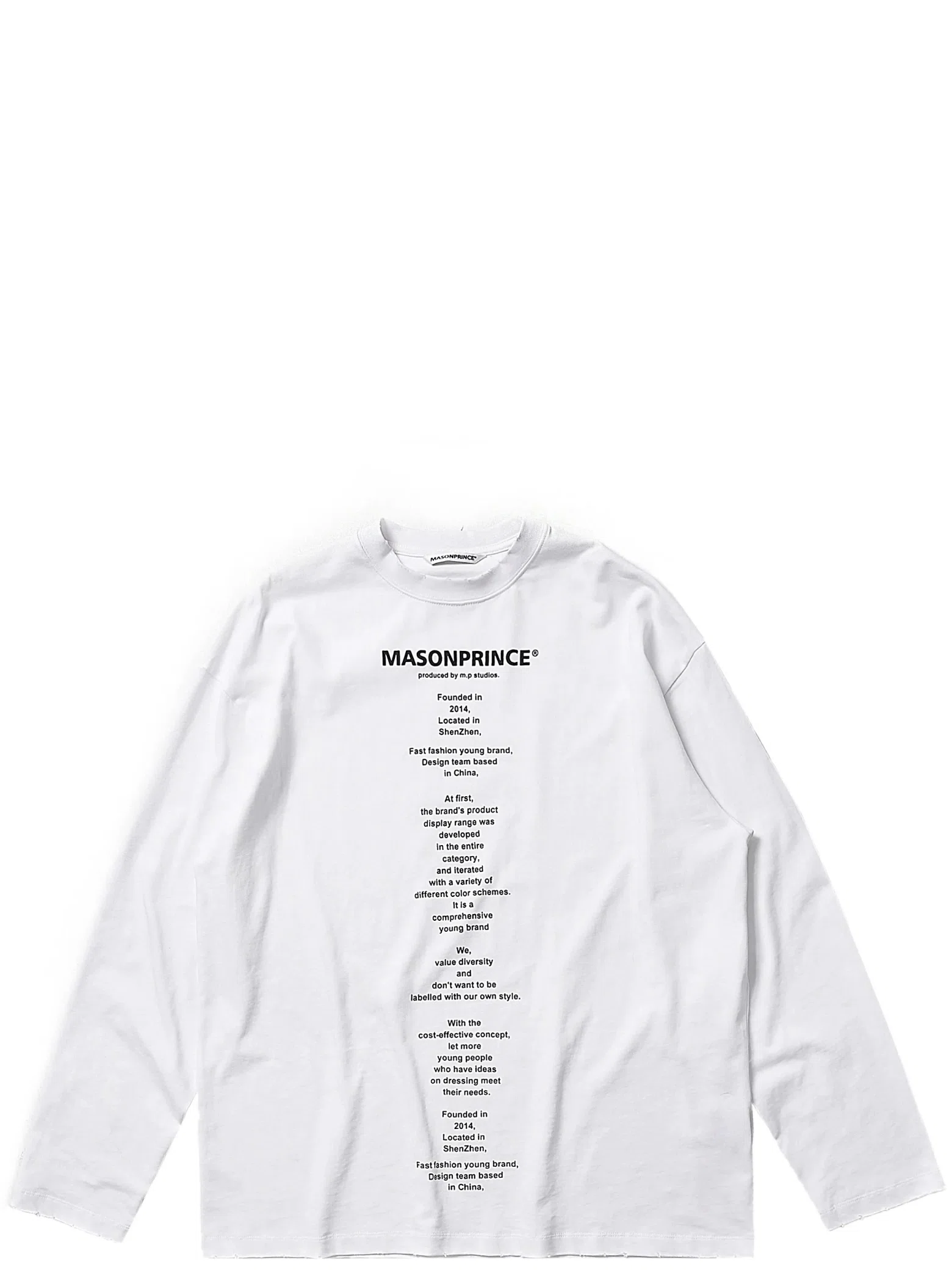 Лонгсливы MASONPRINCE All-Over Print Tee "White" | Farsel