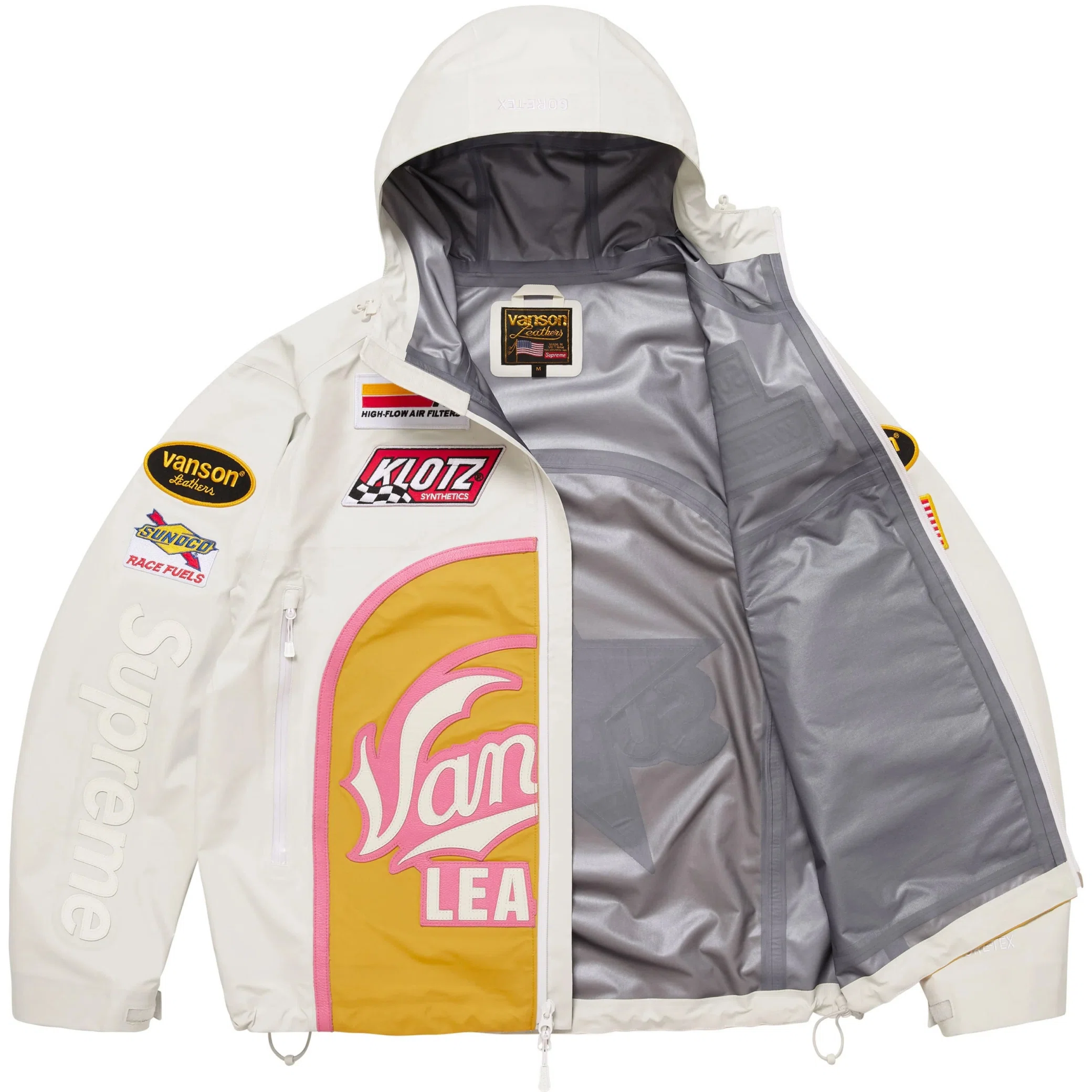  Supreme FW25 Vanson Leathers GORE-TEX Shell Jacket "White" | Farsel