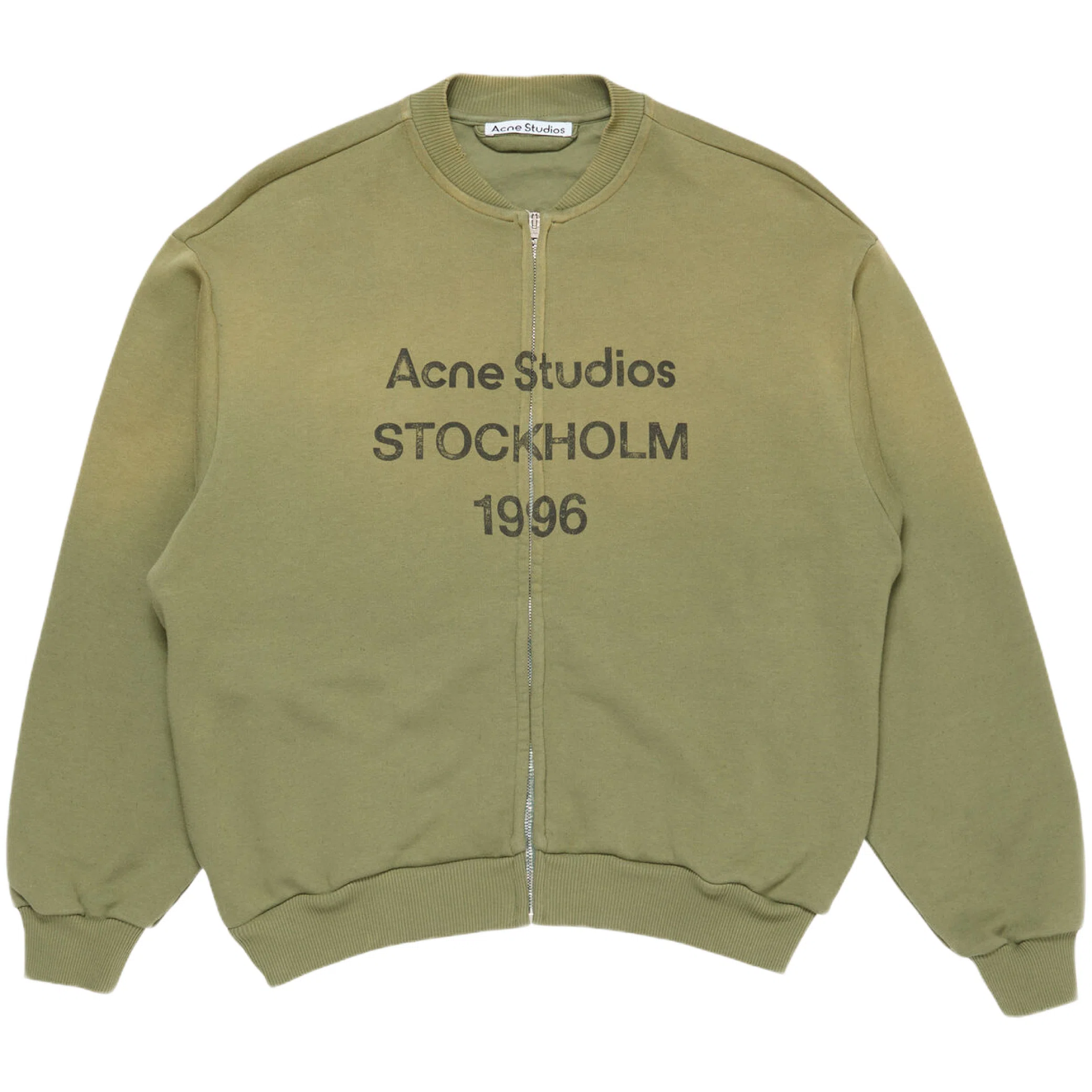 Худи Acne Studios Washed Zip-up Cardigan "Olive green" | Farsel