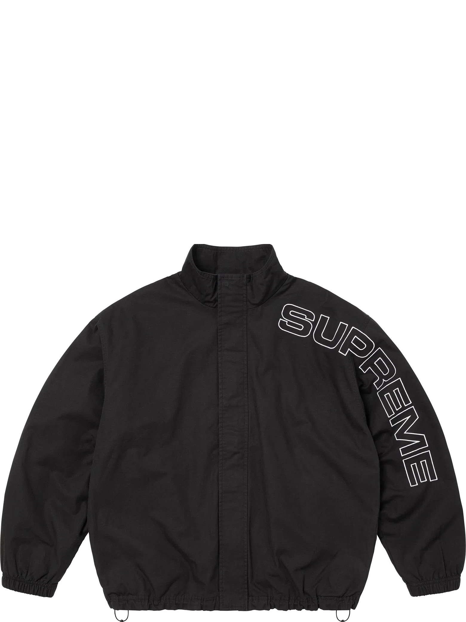 Куртки Supreme FW25 Spellout Embroidered Ripstop Track Jacket "Black" | Farsel