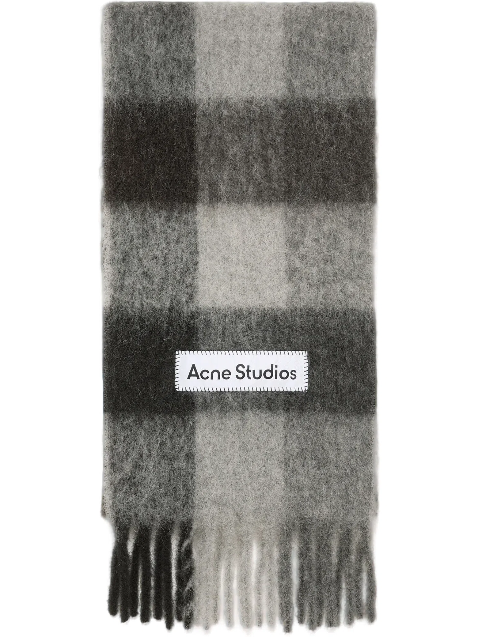 Шарфы Acne Studios Mohair Checked Scarf "Dark Black / Grey / Dark Grey" | Farsel