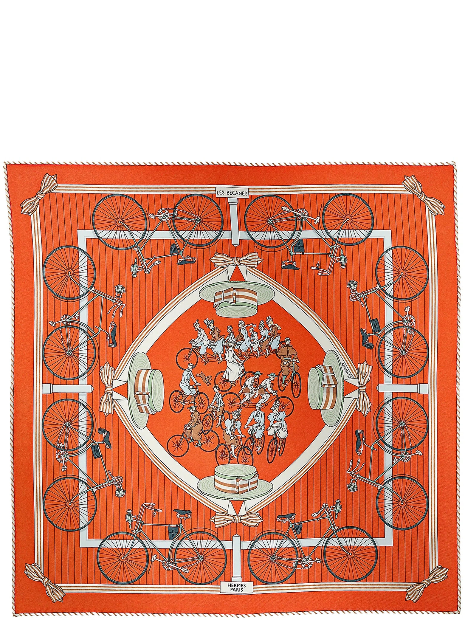 Платки Hermes Les Becanes Scarf 45 "Orange" | Farsel