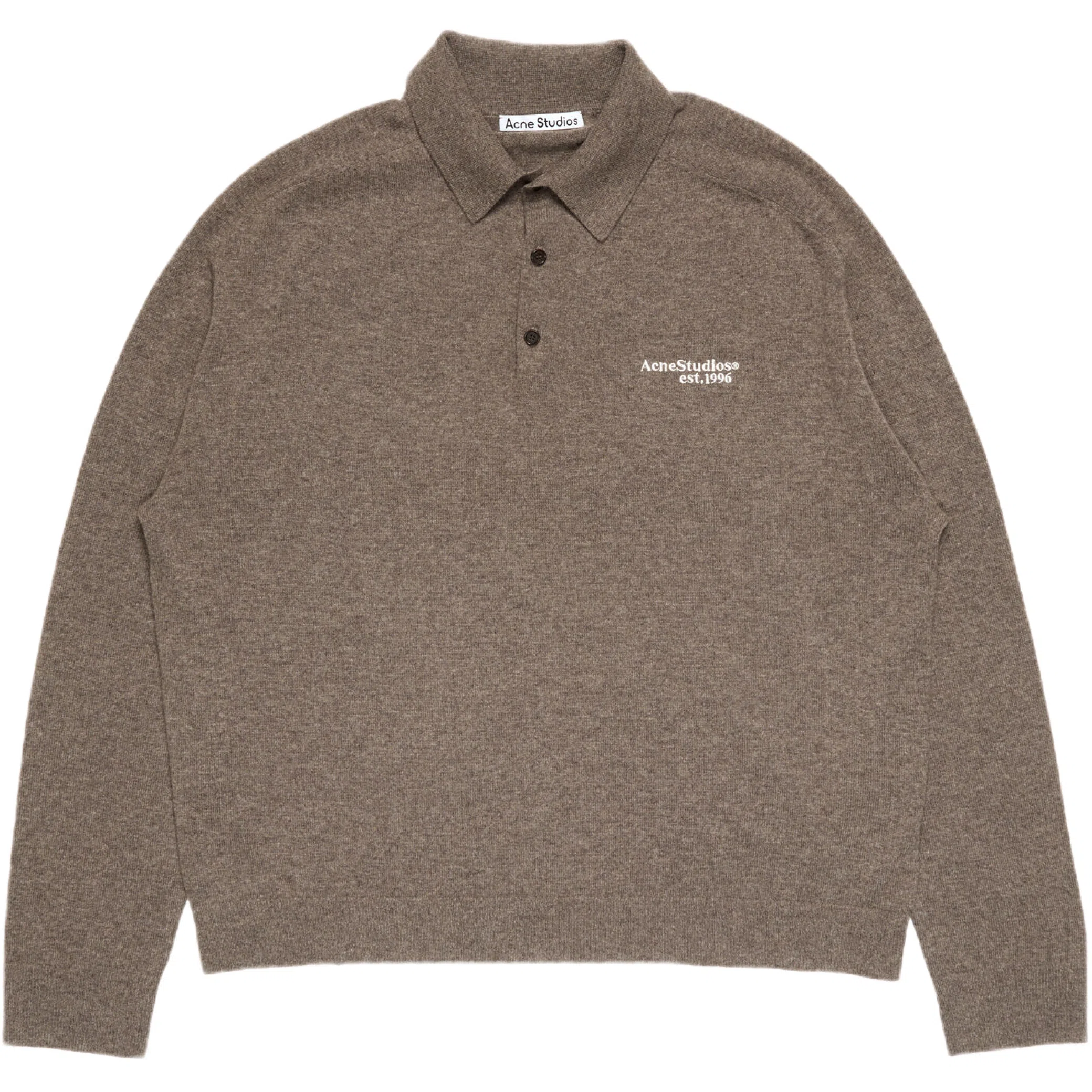 Свитеры Acne Studios Wool Knit Polo "Brown Melange" | Farsel